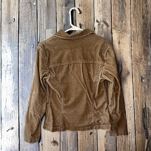 Z Cavaricci Vintage Distressed Tan Womens Small Button Up Corduroy Jacket 1990 - Picture 2 of 4